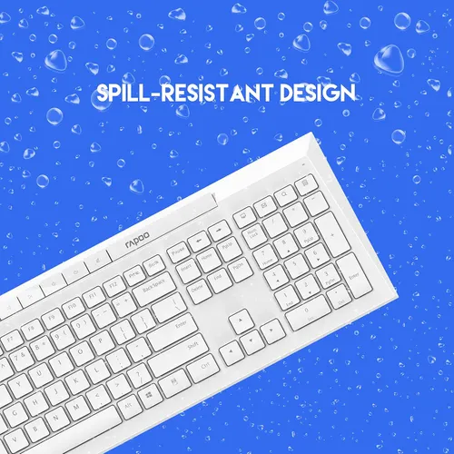 Rapoo 8210M Wireless Multi-Mode Keyboard for Windows, Apple iOS Android or Chrome, Wireless Bluetooth, Compact Space-Saving Design, PC/Laptop/Smartphone/Tablet- Black (White)